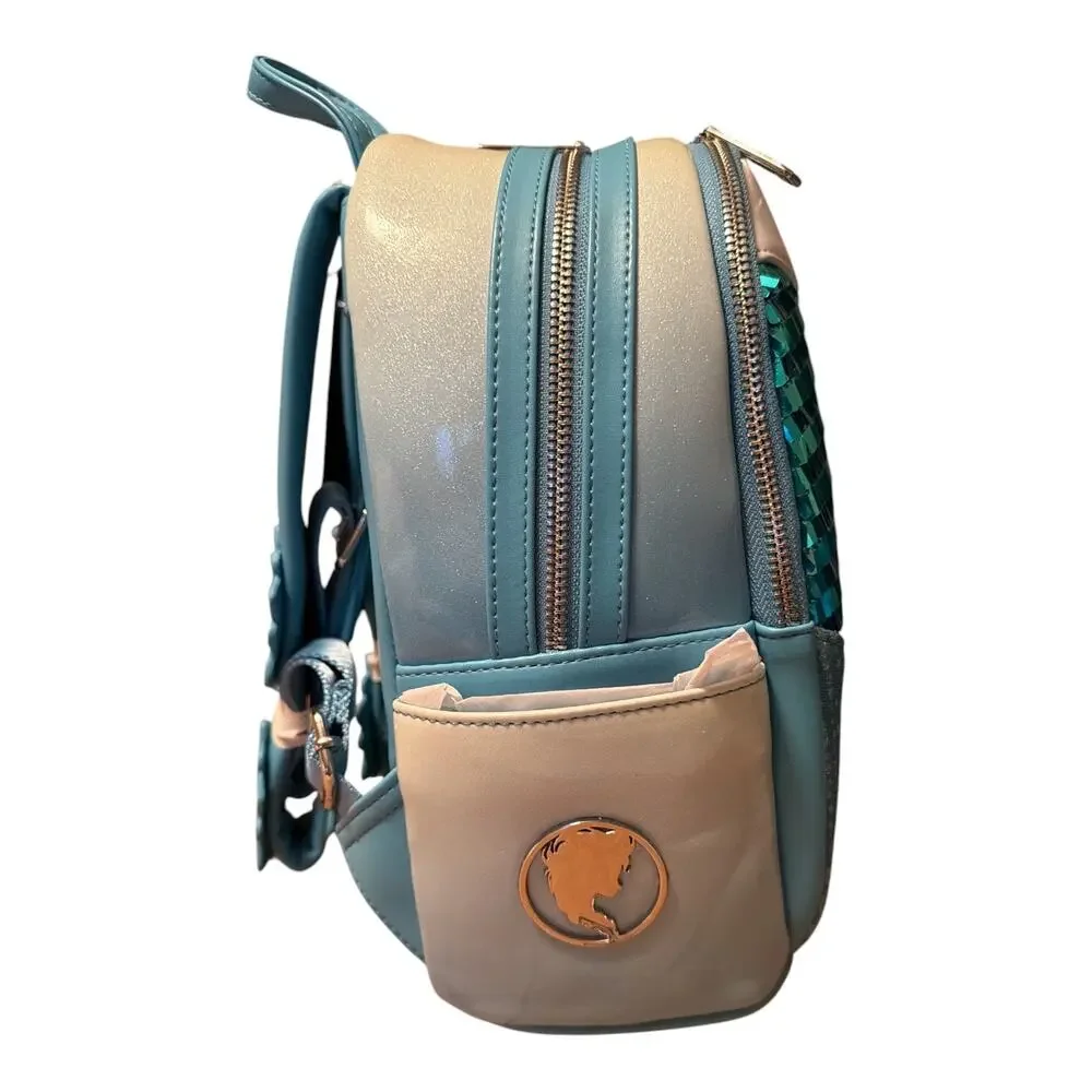 Loungefly Frozen Elsa Glitter Sequin Cosplay Mini Backpack NWT